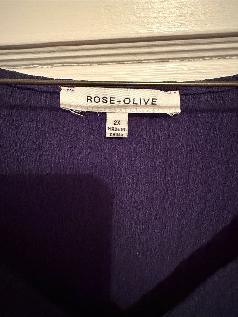 Rose & Olive Navy Textured Tie-Front Short Sleeve Blouse - Picture 2 of 4